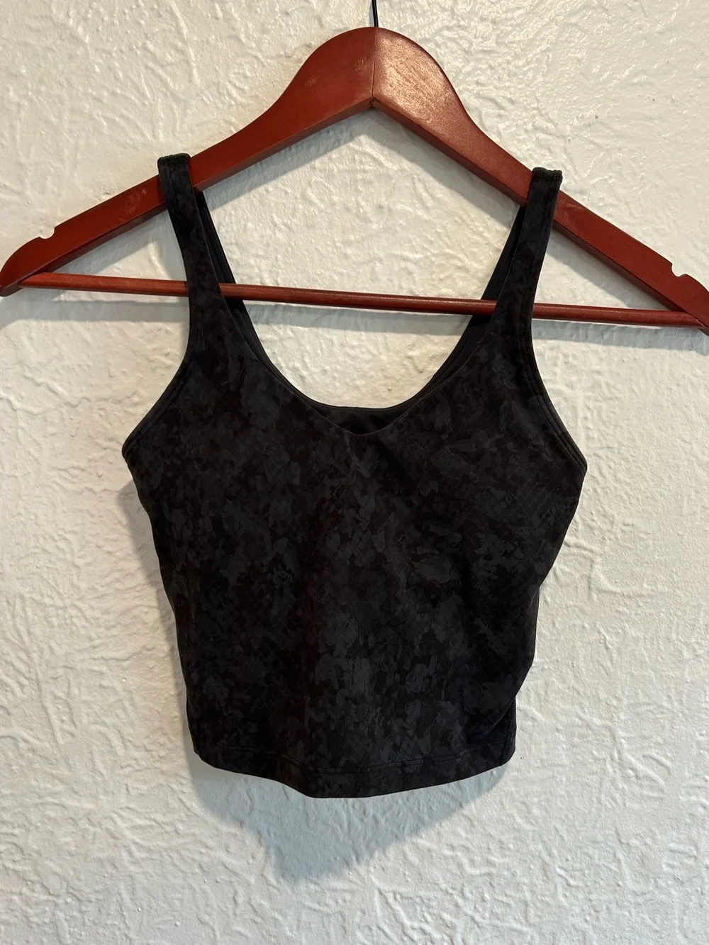 lululemon Align Black Patterned V-Neck Crop Tank